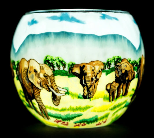 Elephant Family light globe glowing on LED base bundle