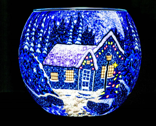 Winter Wonderland light globe glowing on LED base bundle