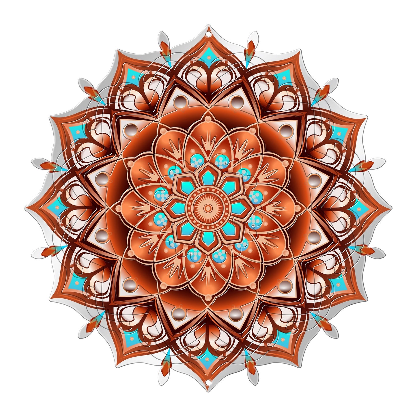 LARGE COPPER OCTAGONAL MANDALA