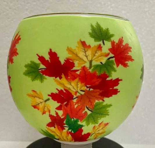 Maple Leaves light globe glowing on LED base bundle