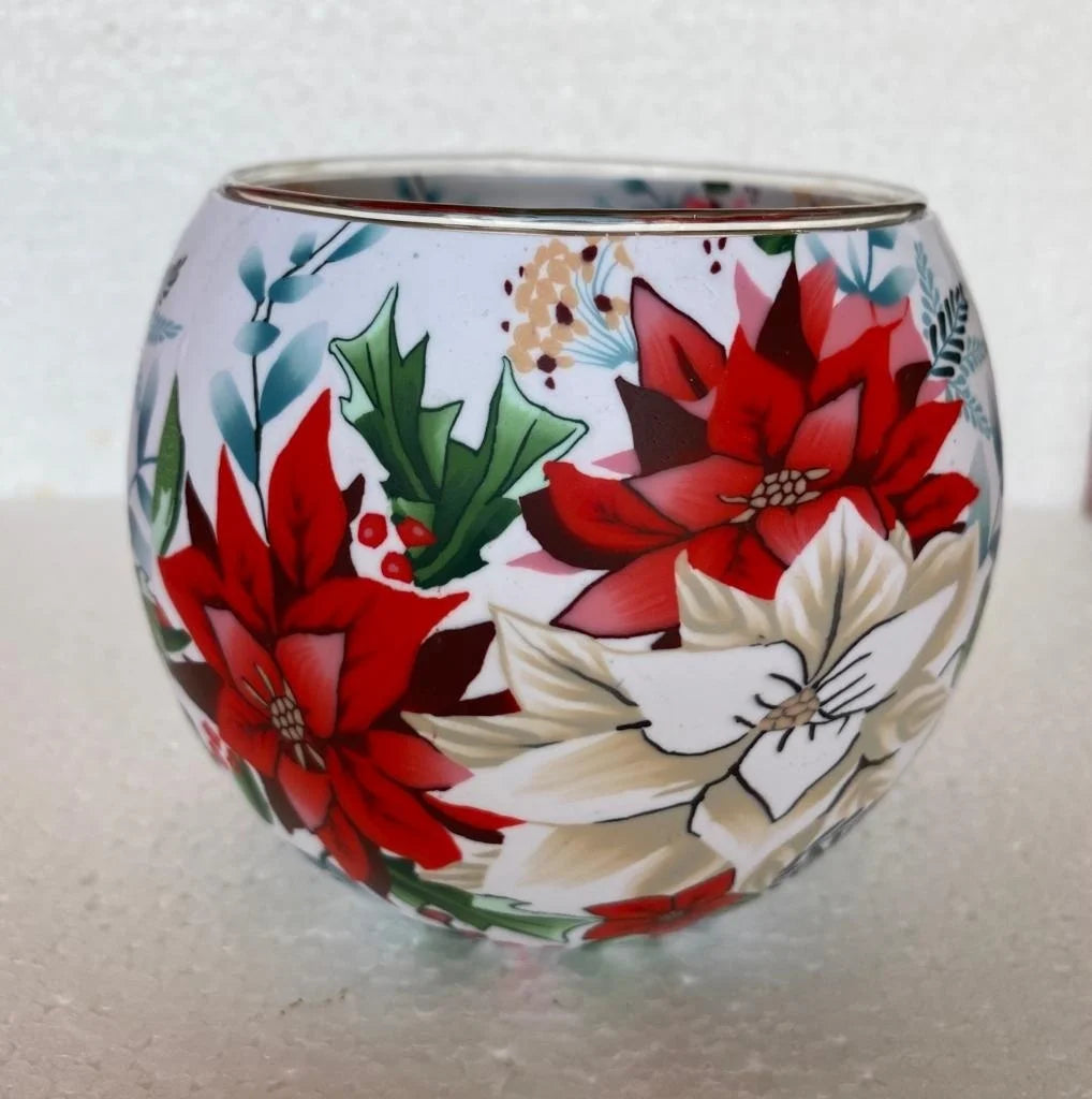 Claymaster Light Globe – Poinsettias Design, Gift Boxed