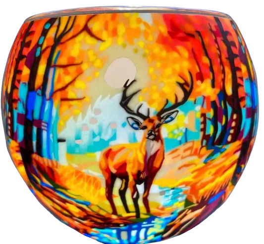 Colourful Buck light globe glowing on LED base bundle