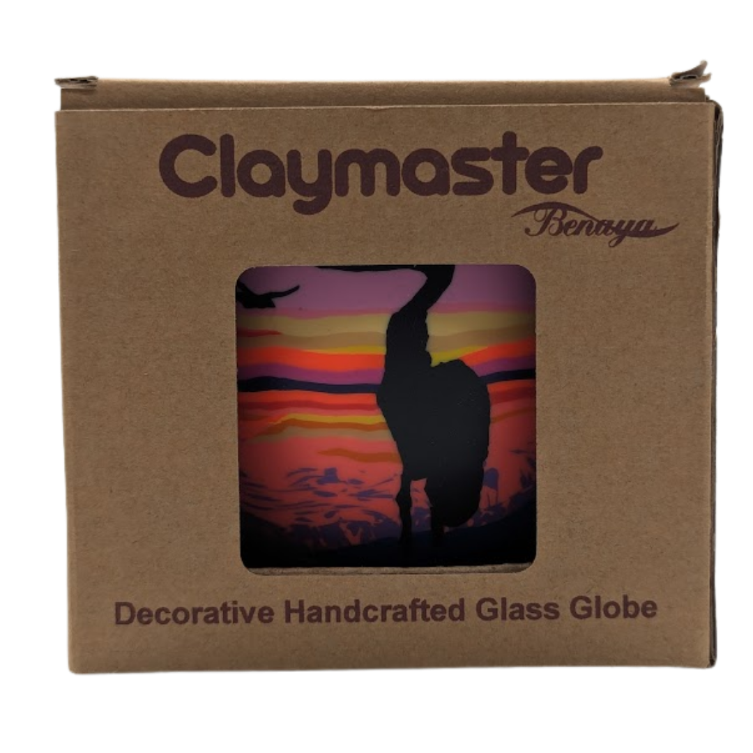 Claymaster Light Globe – Heron Sunset Design, Gift Boxed