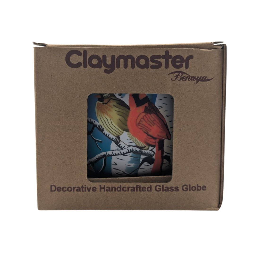 Claymaster Light Globe – Handcrafted Cardinals Design, Gift Boxed