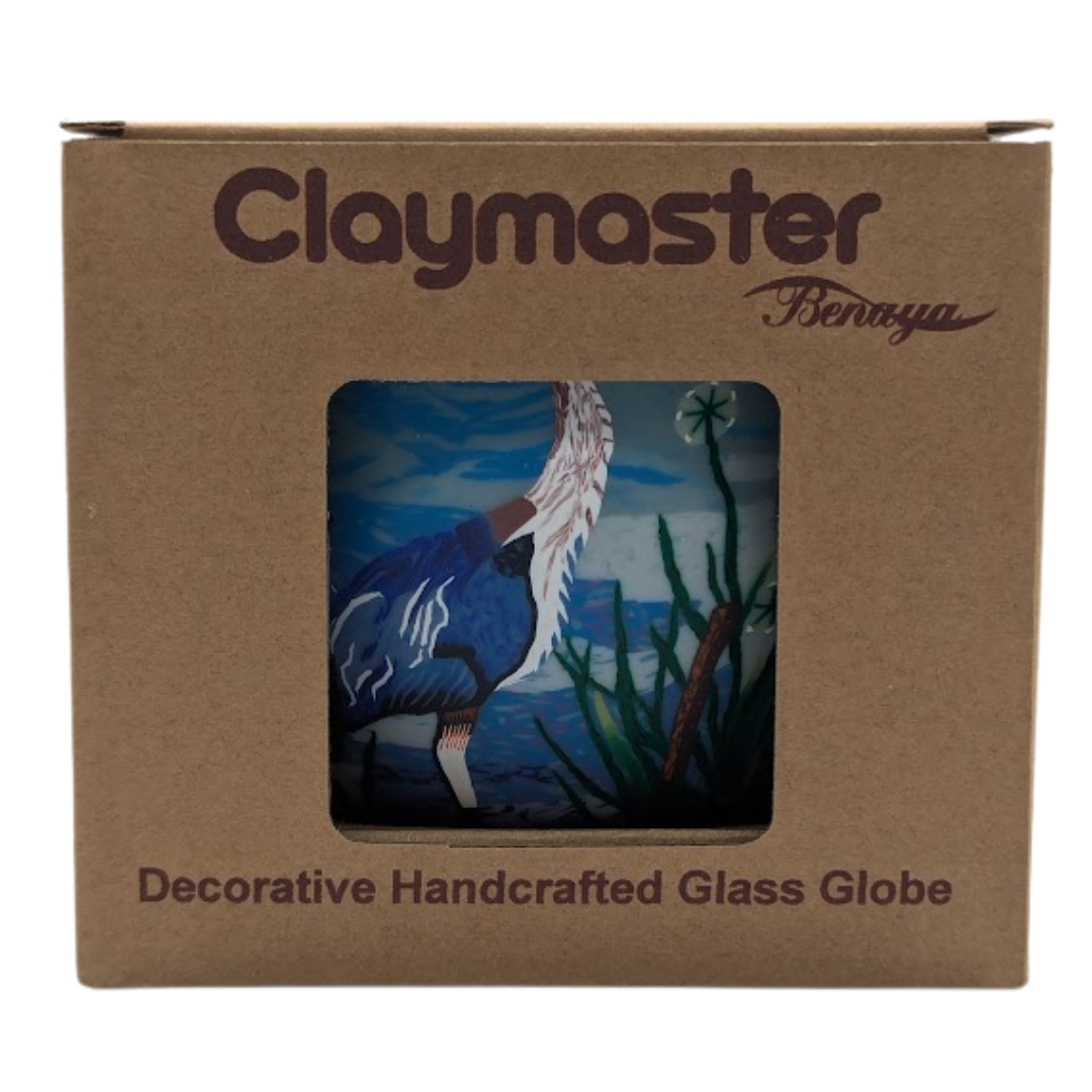 Claymaster Light Globe – Great Blue Heron Design, Gift Boxed