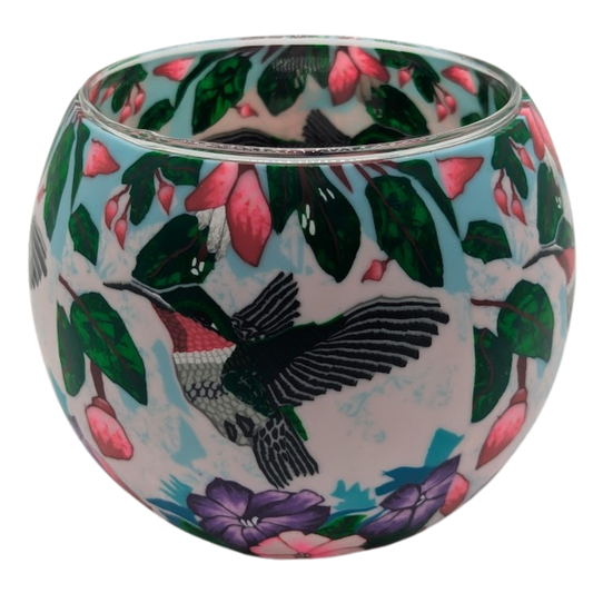 Lampe boule Claymaster – Motif colibri fait main, livrée en coffret cadeau