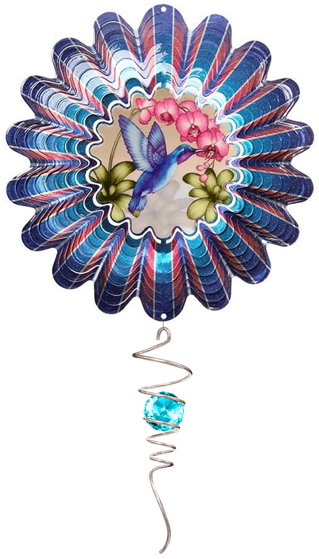 ANIMATED RED SEPIA HUMMINGBIRD w/CRYSTAL TWISTER