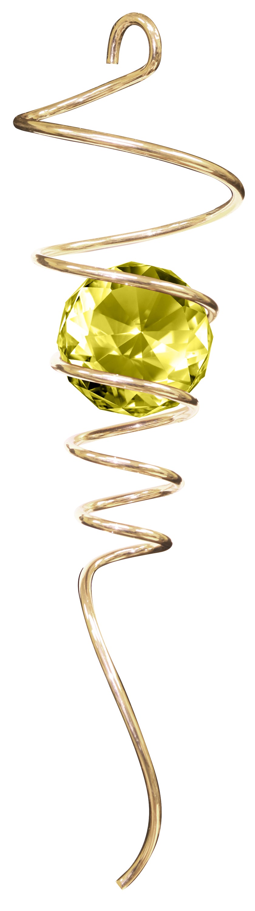 10" SPIRAL TAILS GOLD/GOLD CRYSTAL LARGE