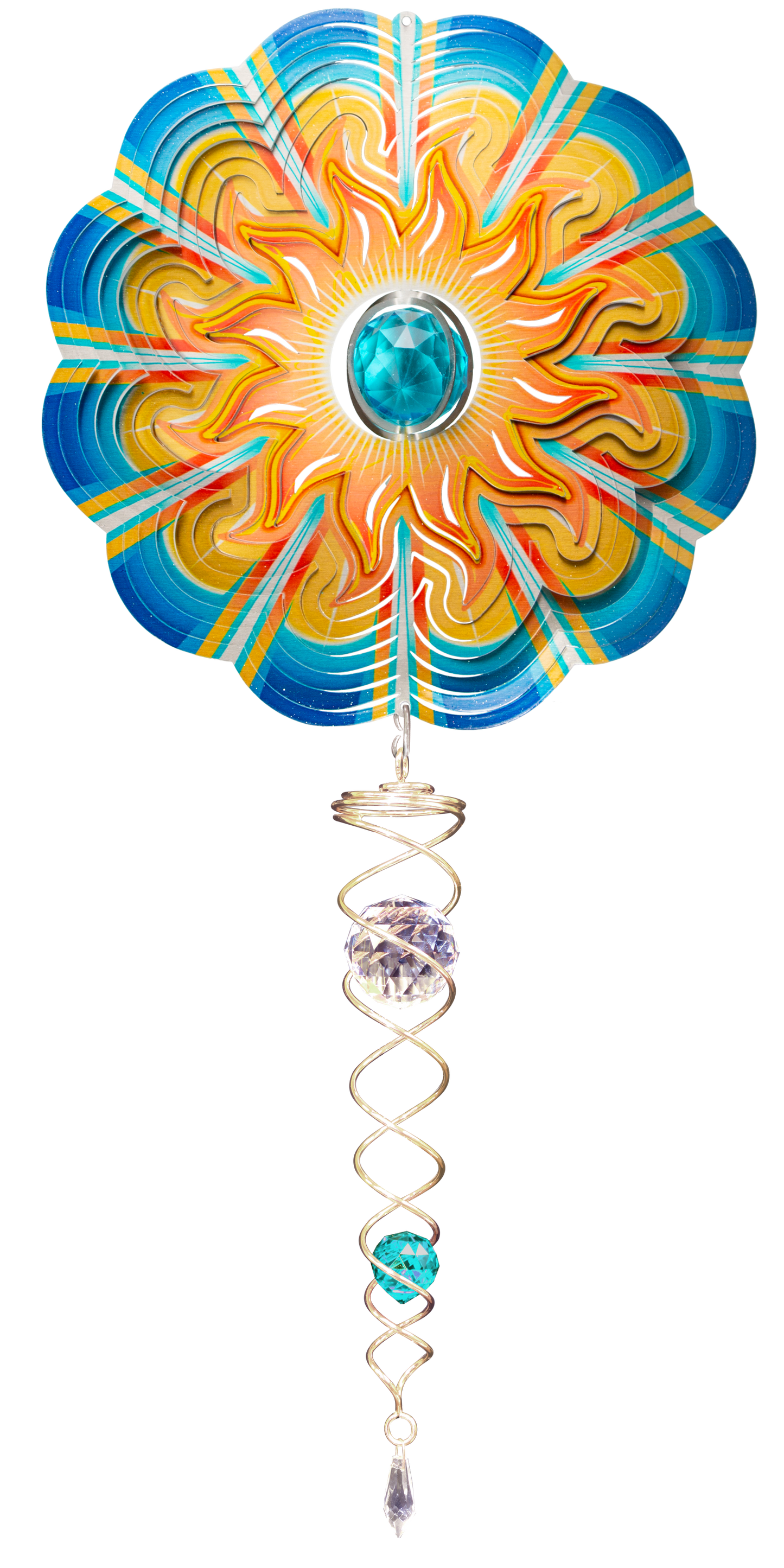 DELUXE SMALL BLUE SUN w/SMALL CRYSTAL TWISTER