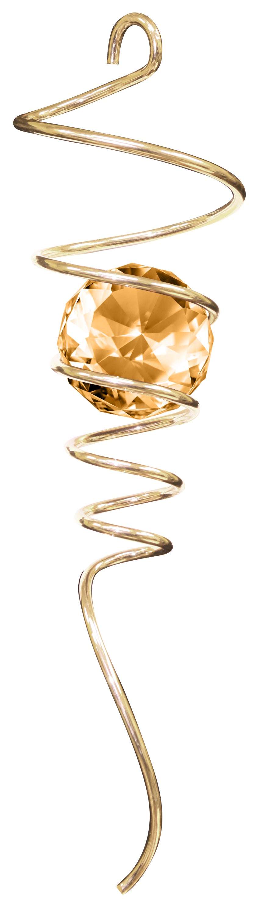 10" SPIRAL TAILS GOLD/AMBER CRYSTAL LARGE