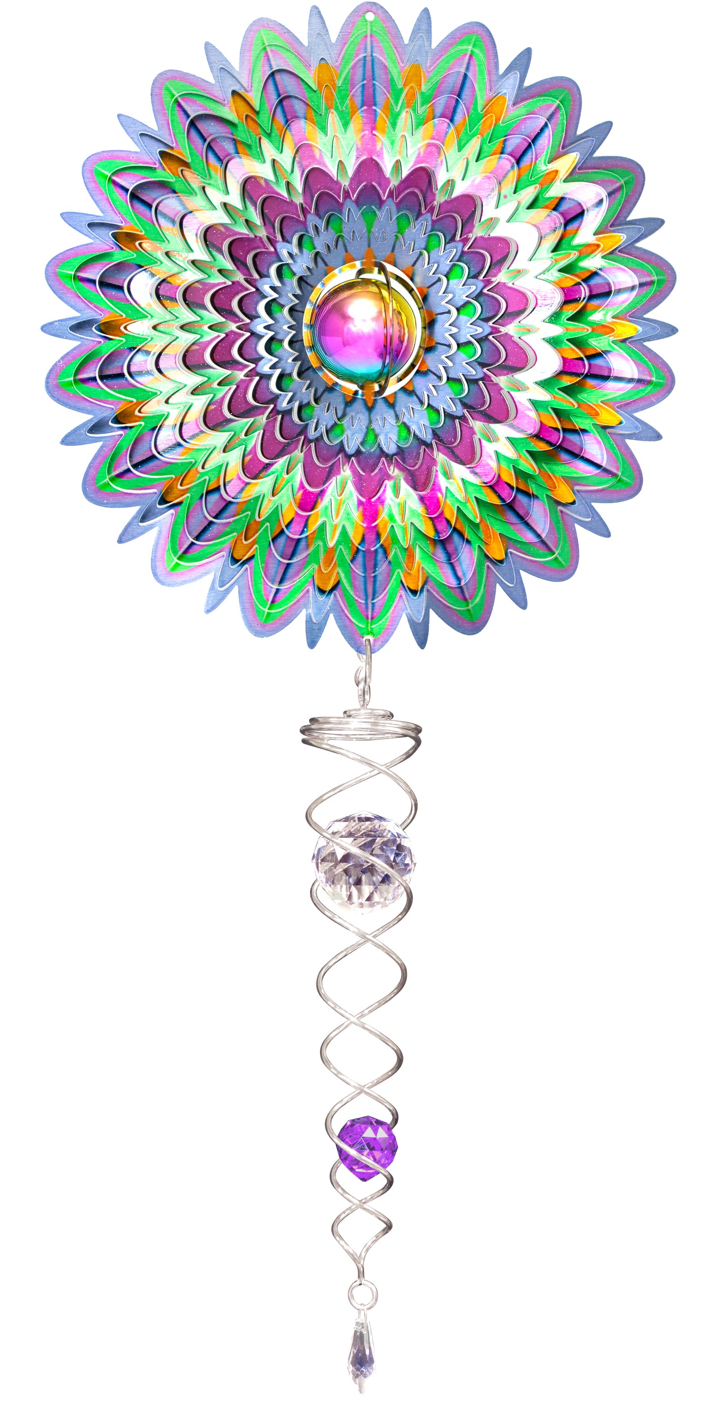 SMALL SET W/SMALL CRYSTAL TWISTER GAZING BALL MANDALA