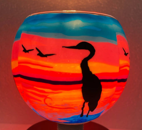 Heron Sunset - Claymaster Light Globe