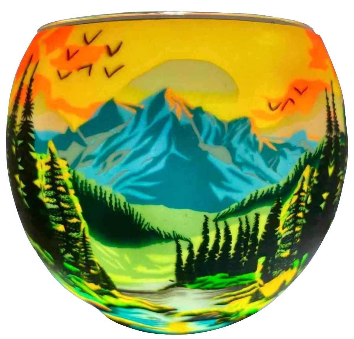 Scenic Mountains Light Globe + LED Base Bundle