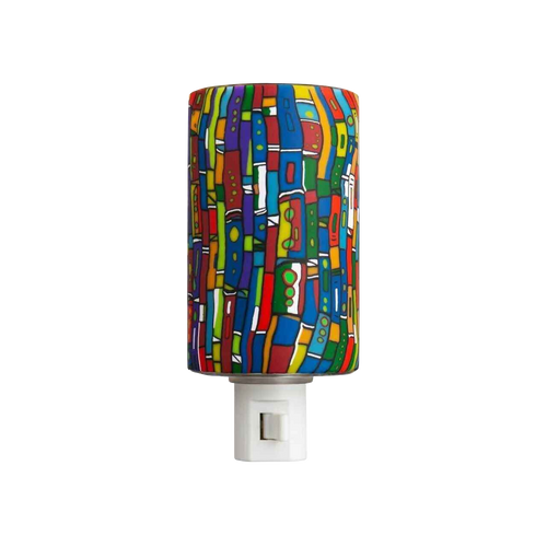 Claymaster kaleidoscope nightlight – handcrafted glass with colourful mosaic pattern