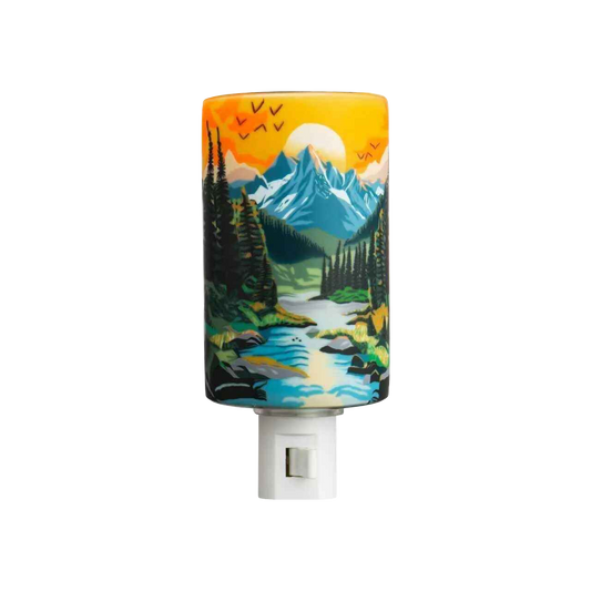 Claymaster Nightlight - Handcrafted Scenic Mountains Design, Gift Boxed