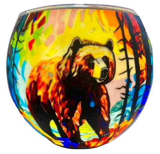 Colourful Bear light globe glowing on LED base bundle