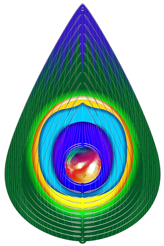 LARGE GAZING PEACOCK TEARDROP