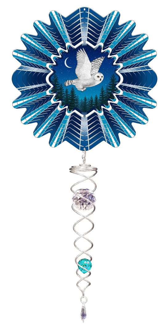 SMALL SET ANIMATED OWL w/SMALL CRYSTAL TWISTER