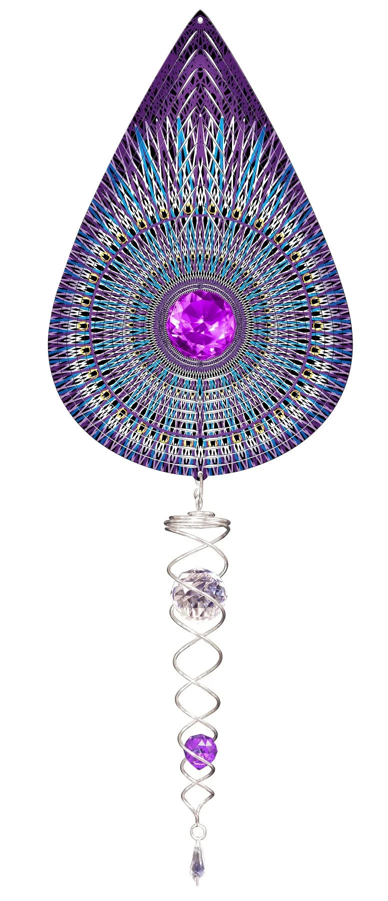 DELUXE SMALL GALACTIC MANDALA TEARDROP w/CRYSTAL TWISTER