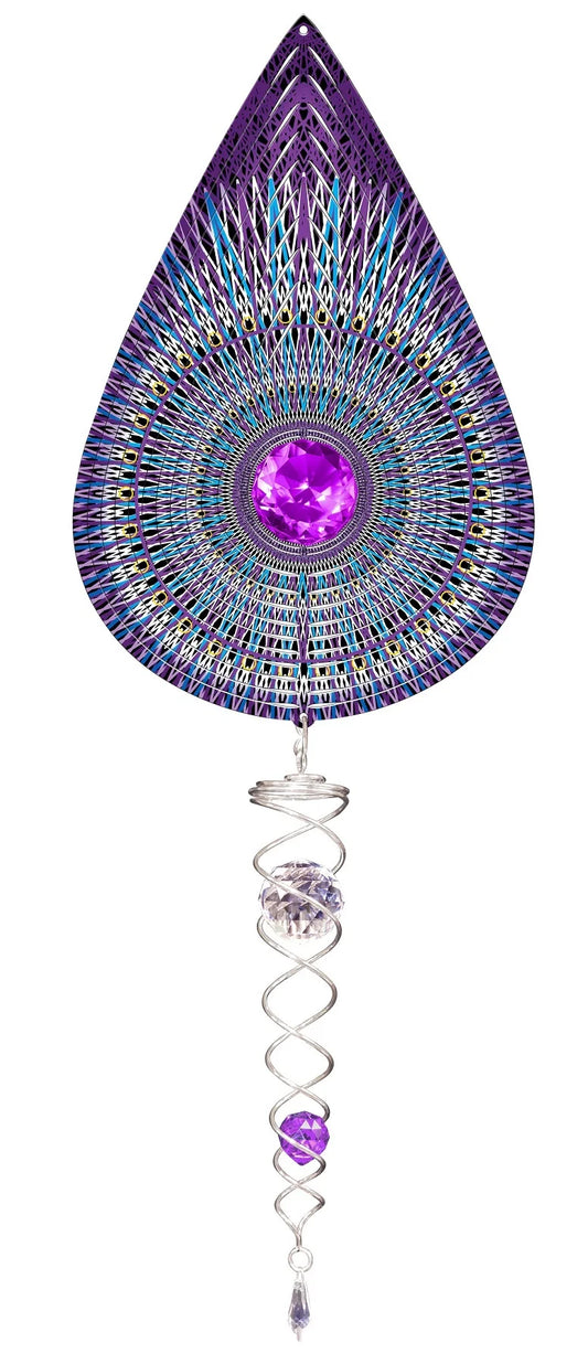DELUXE SMALL GALACTIC MANDALA TEARDROP w/CRYSTAL TWISTER