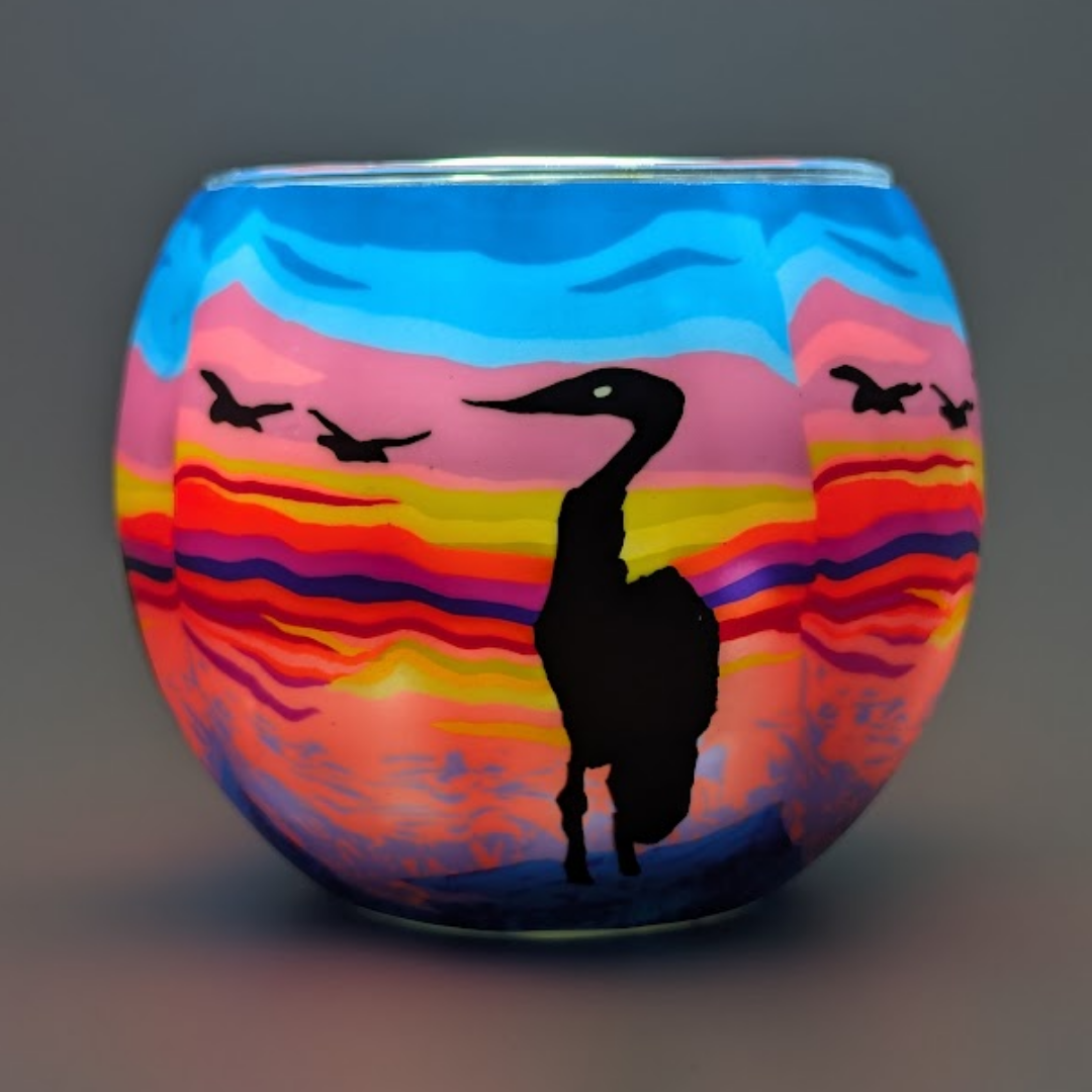 Heron Sunset Light Globe + LED Base Bundle