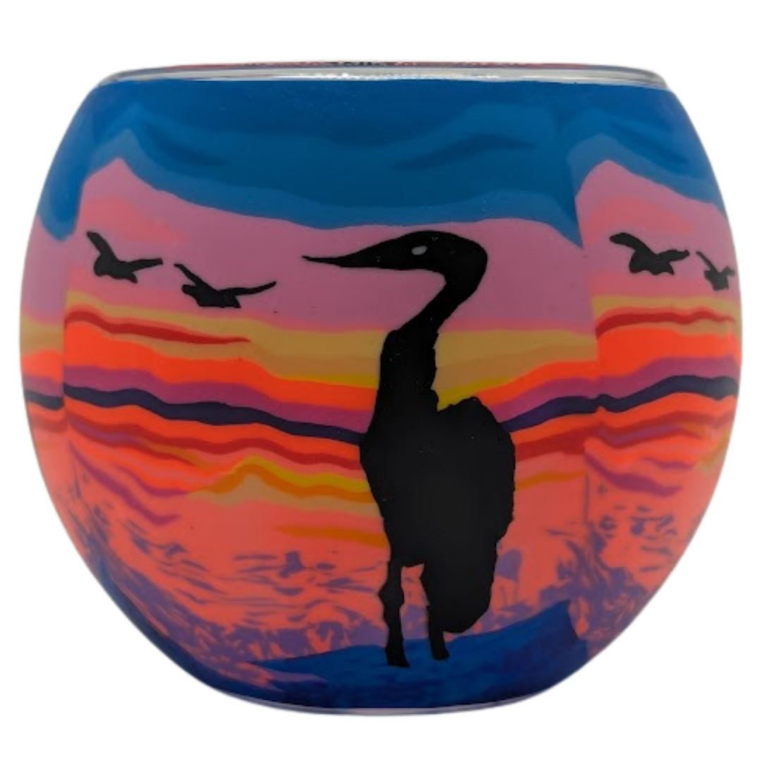 Heron Sunset light globe glowing on LED base bundle