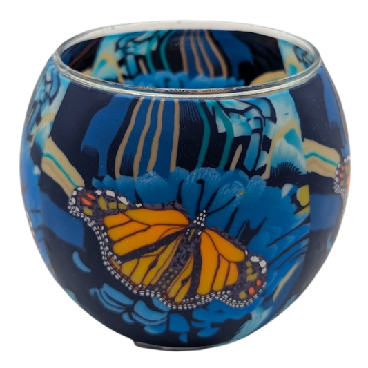 Globe lumineux Claymaster – Papillon Monarque, emballé dans une boîte cadeau