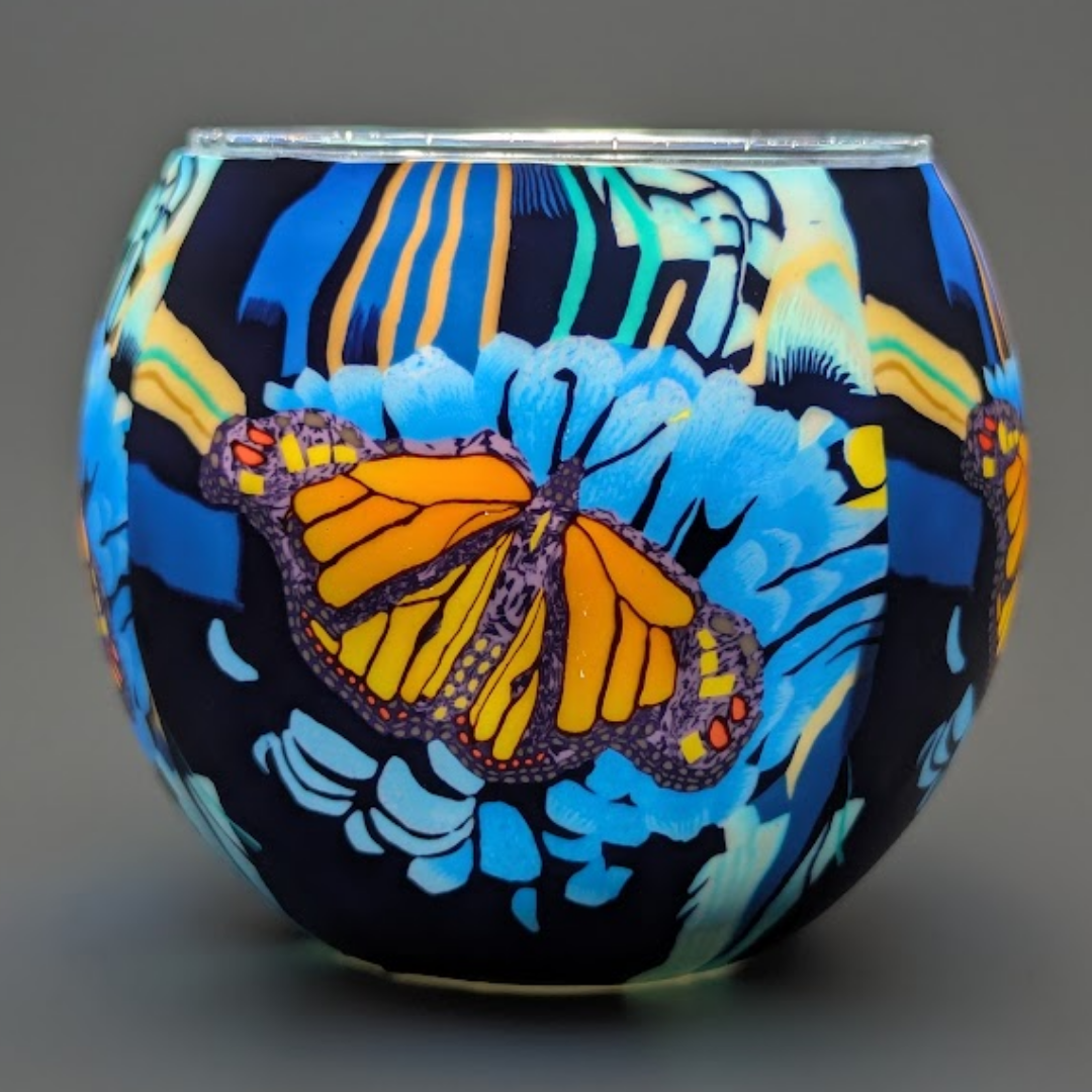 Monarch Butterfly Light Globe + LED Base Bundle