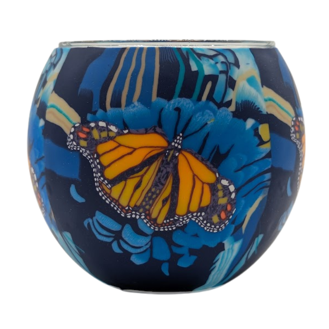 Monarch Butterfly light globe glowing on LED base bundle