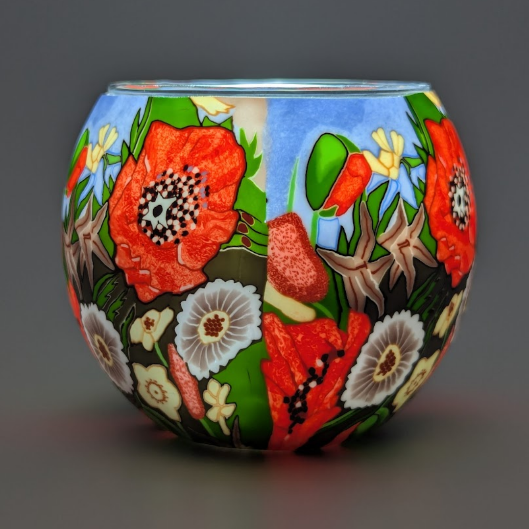 Poppy Garden Light Globe + LED Base Bundle