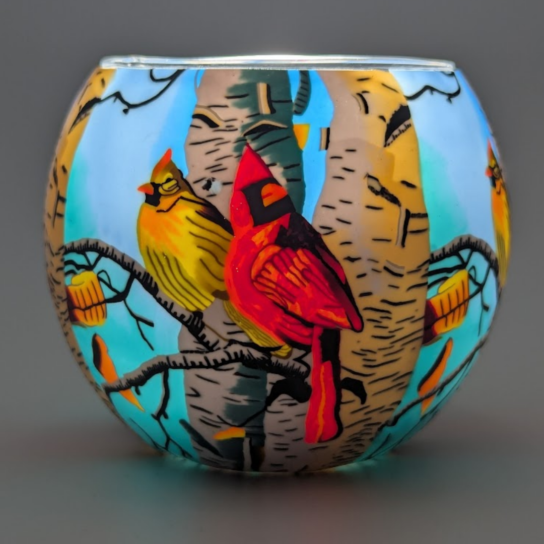 Claymaster Light Globe – Handcrafted Cardinals Design, Gift Boxed