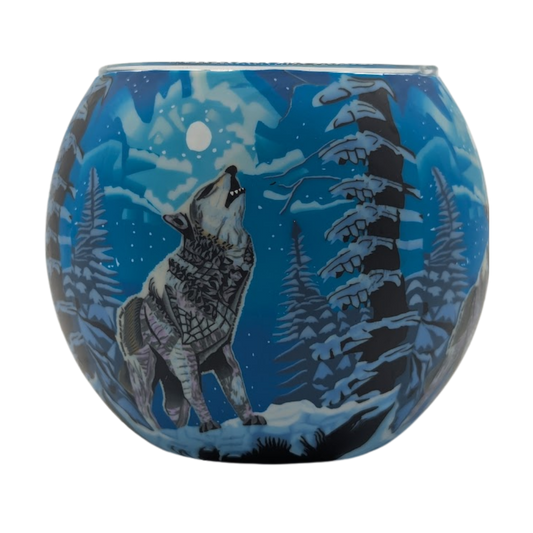 Howling Wolf light globe glowing on LED base bundle
