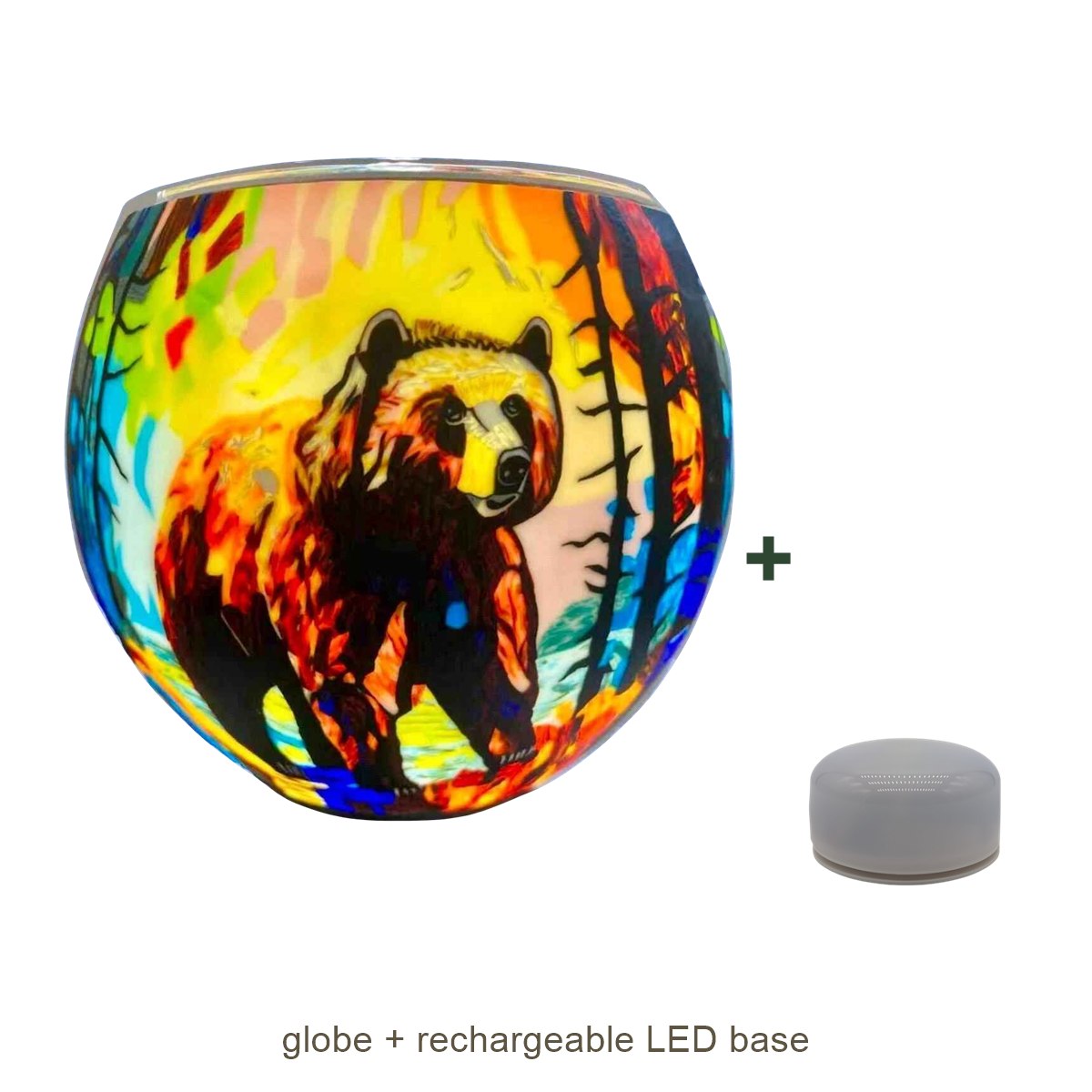 Bundle contents: light globe with rechargeable LED base