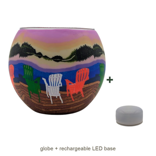 Bundle contents: light globe with rechargeable LED base