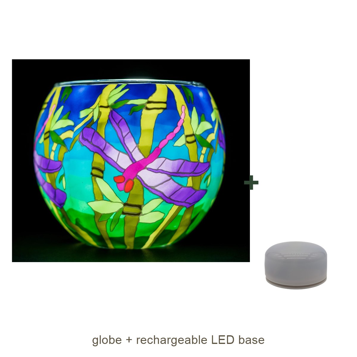 Bundle contents: light globe with rechargeable LED base