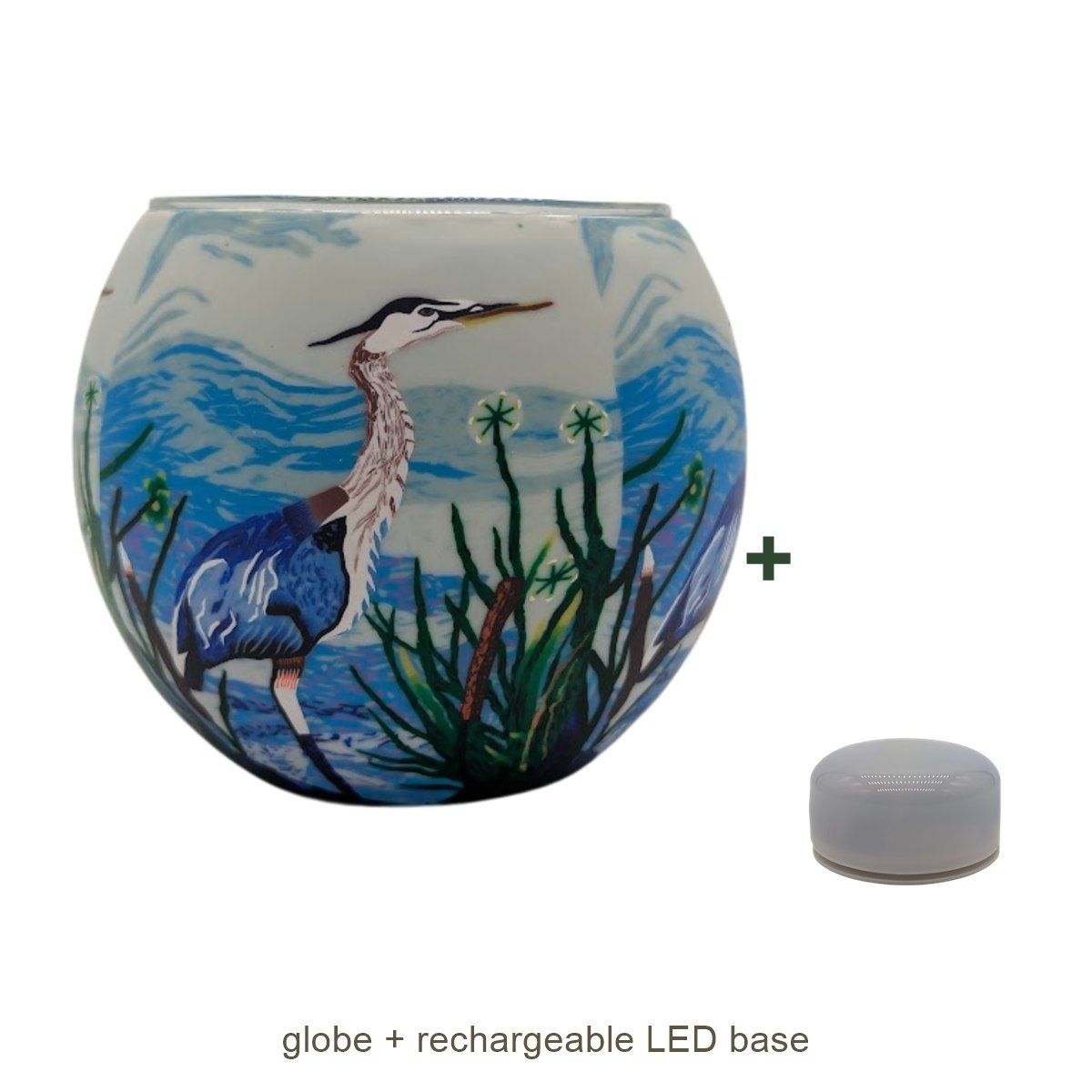 Bundle contents: light globe with rechargeable LED base