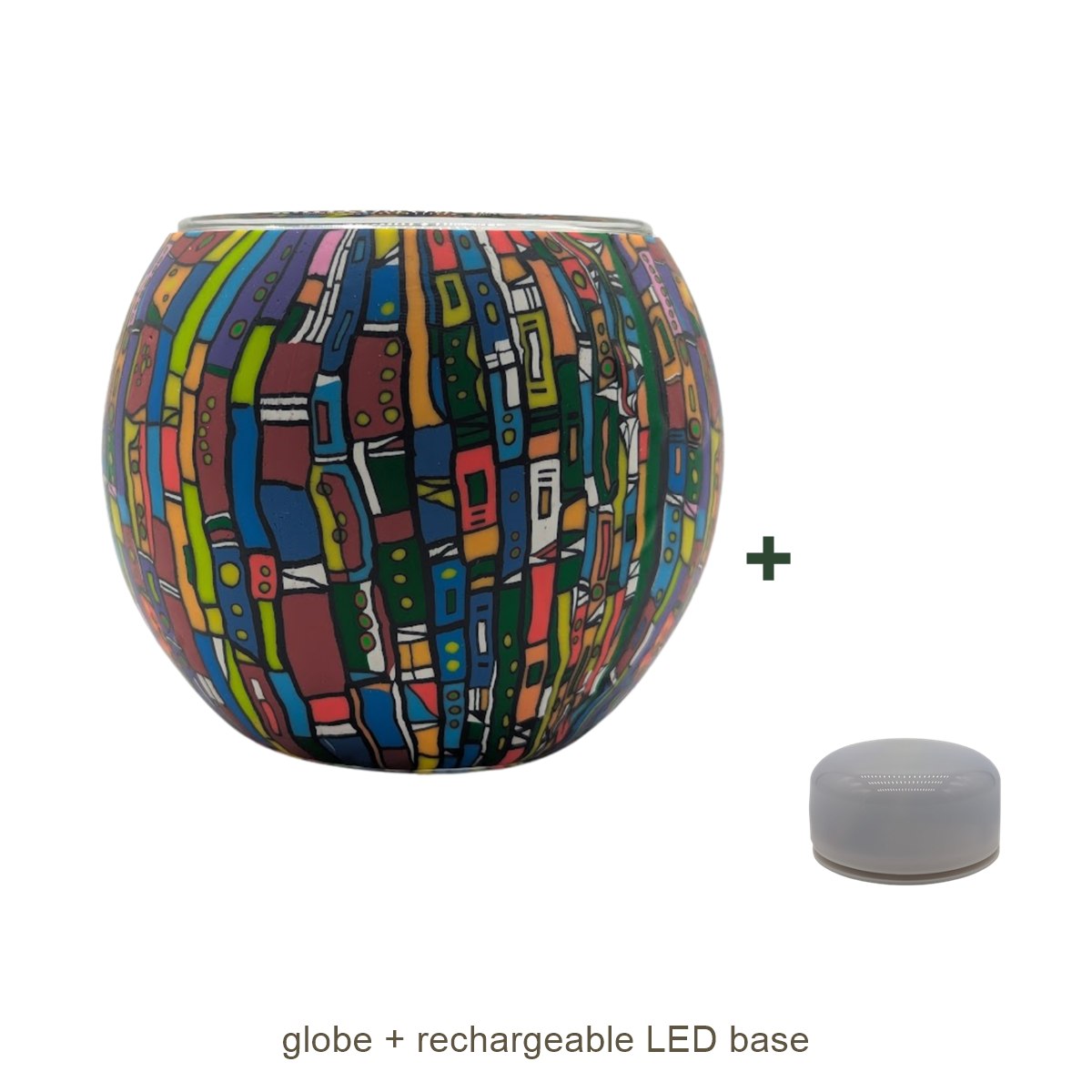 Bundle contents: light globe with rechargeable LED base