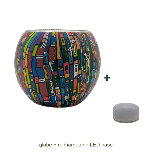 Bundle contents: light globe with rechargeable LED base