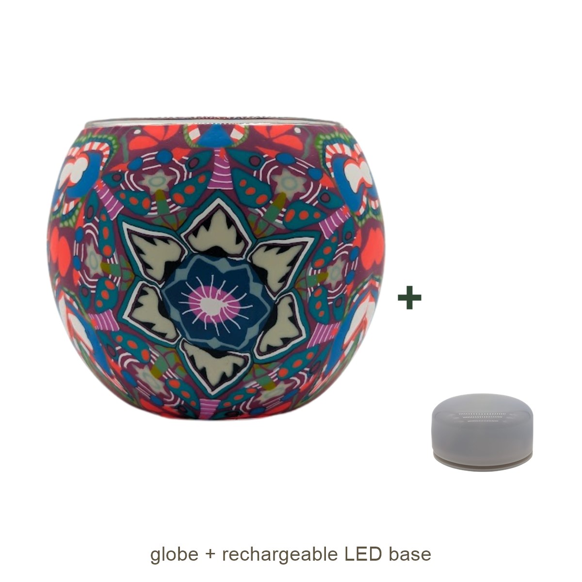 Bundle contents: light globe with rechargeable LED base
