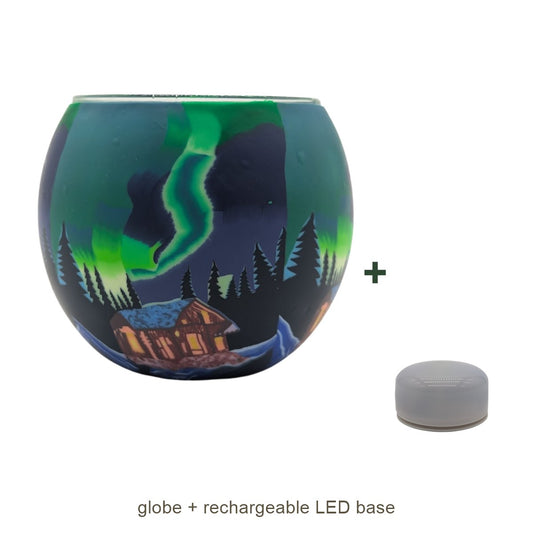 Bundle contents: light globe with rechargeable LED base