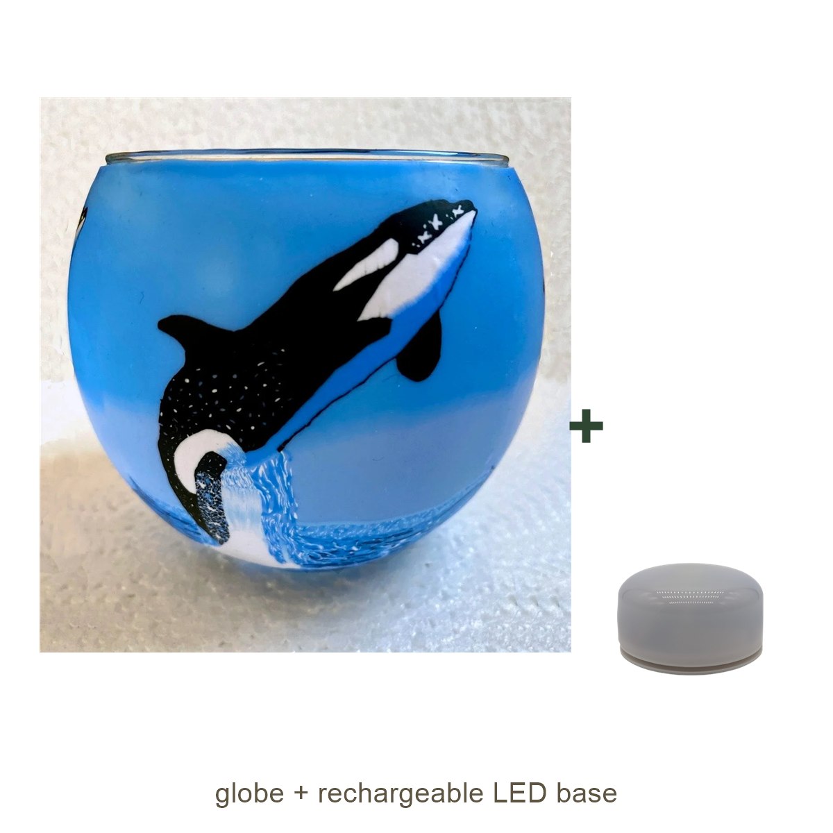 Bundle contents: light globe with rechargeable LED base