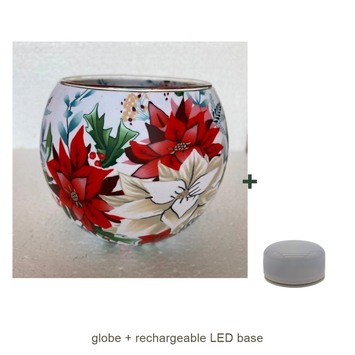 Bundle contents: light globe with rechargeable LED base
