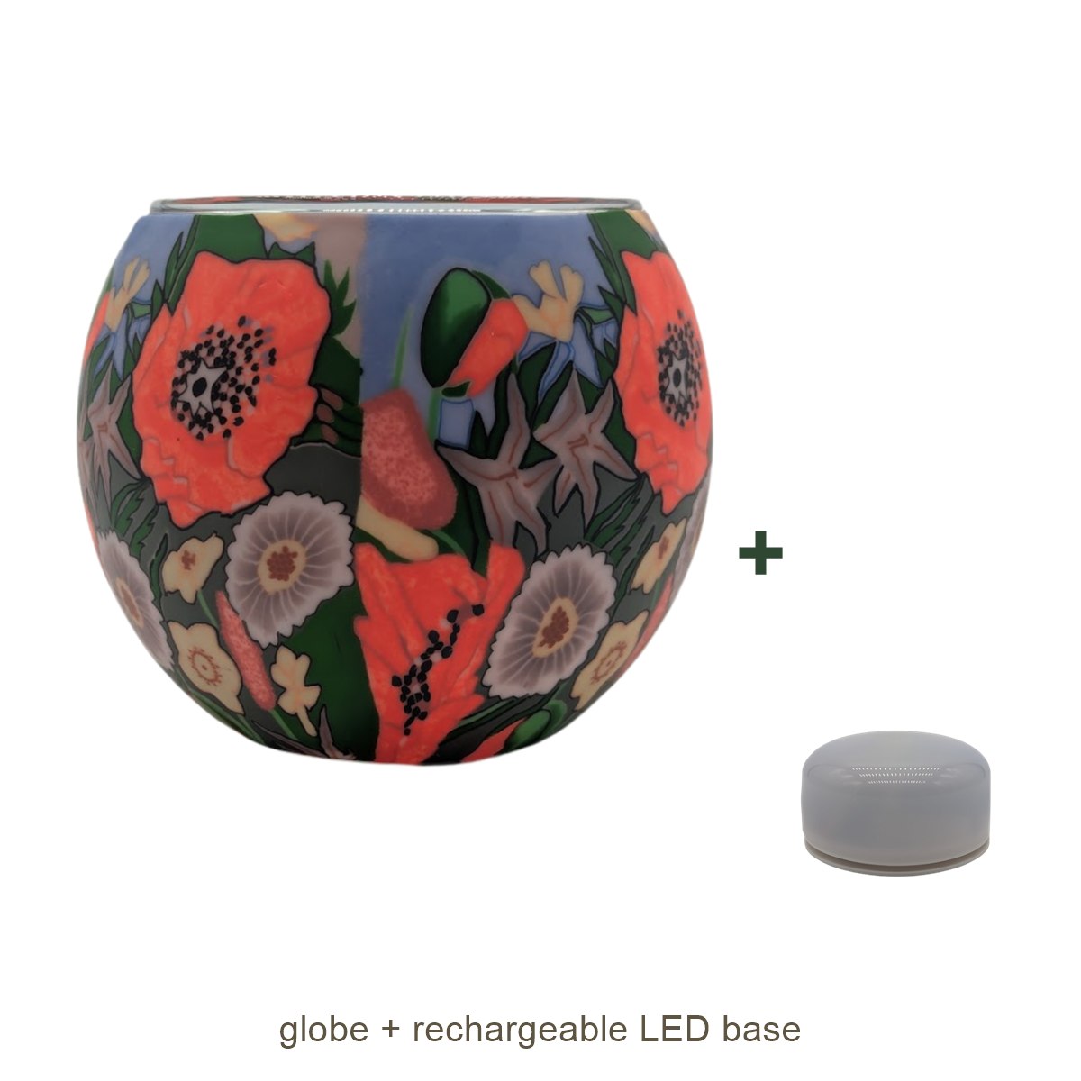 Bundle contents: light globe with rechargeable LED base