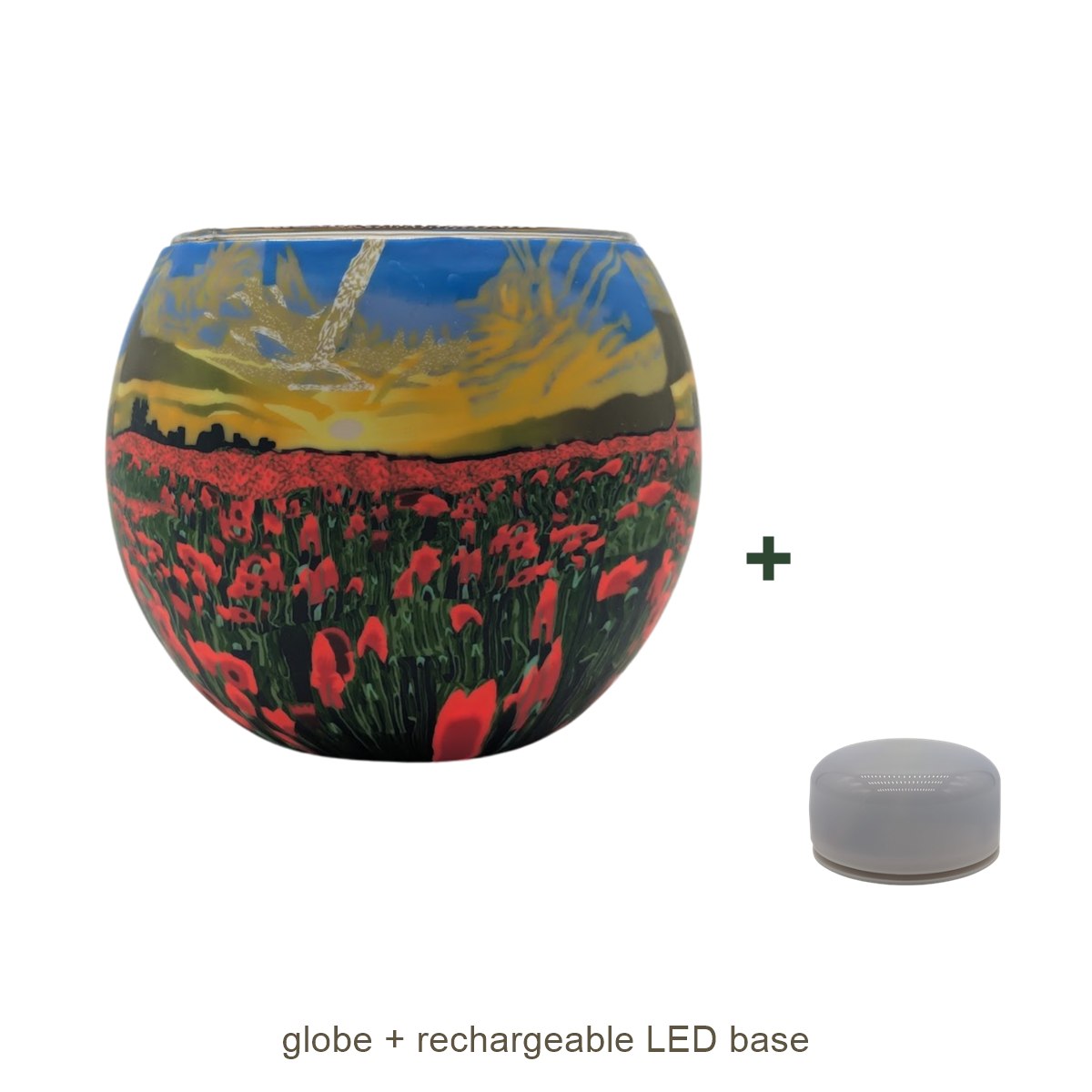 Bundle contents: light globe with rechargeable LED base