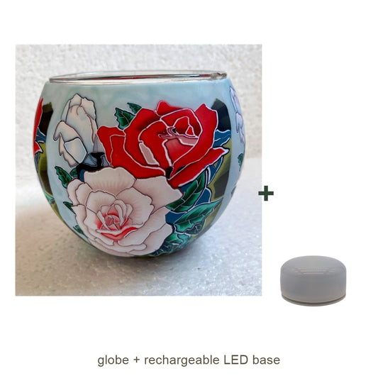 Bundle contents: light globe with rechargeable LED base