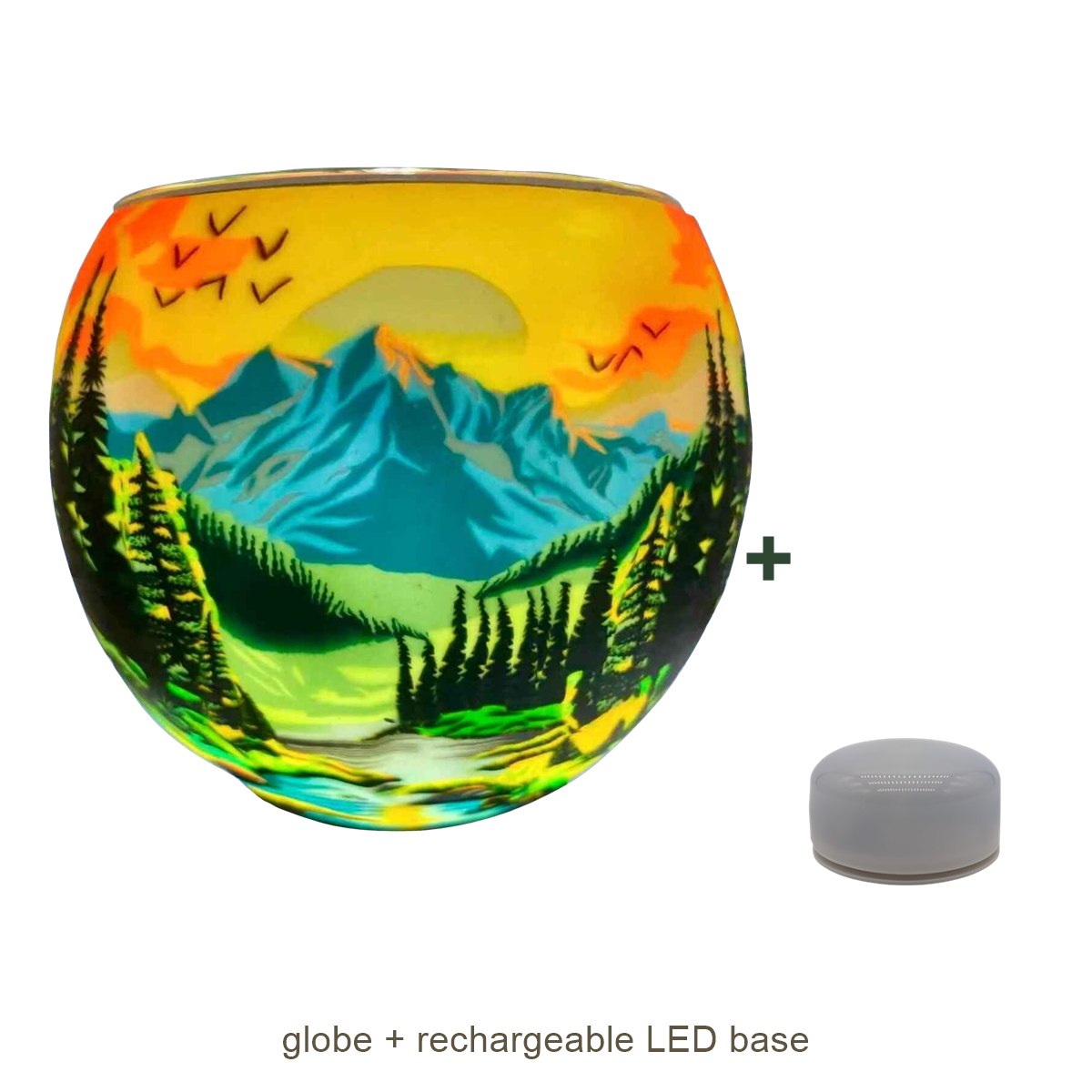 Bundle contents: light globe with rechargeable LED base