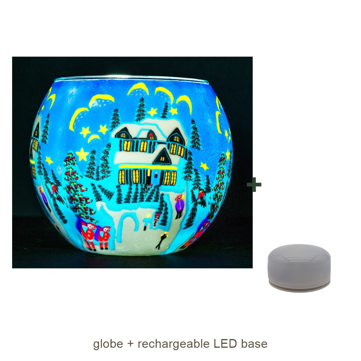 Bundle contents: light globe with rechargeable LED base