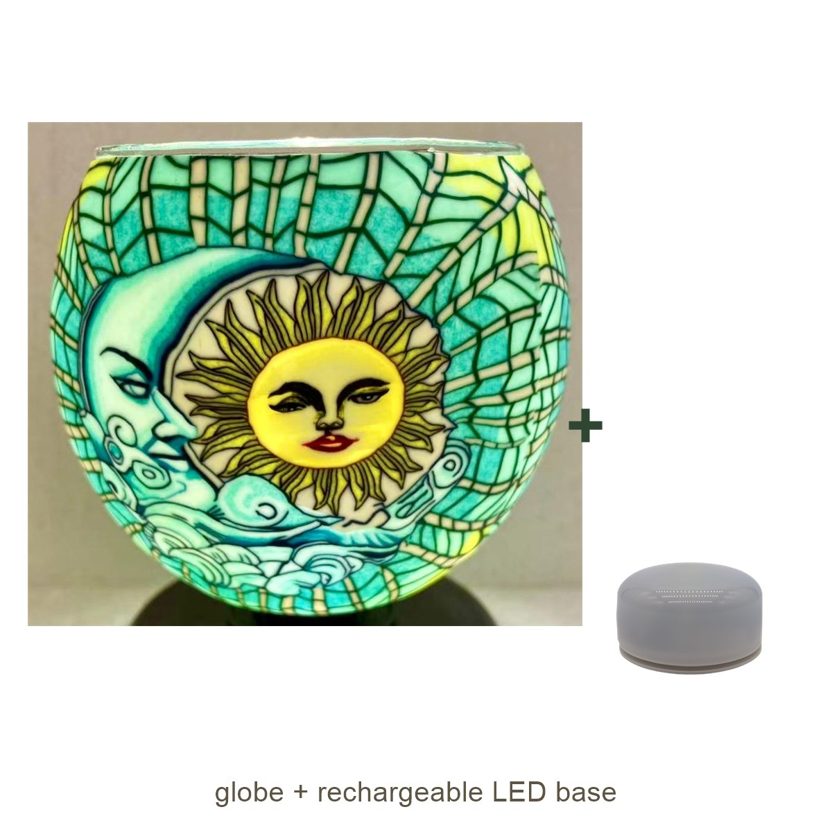 Bundle contents: light globe with rechargeable LED base