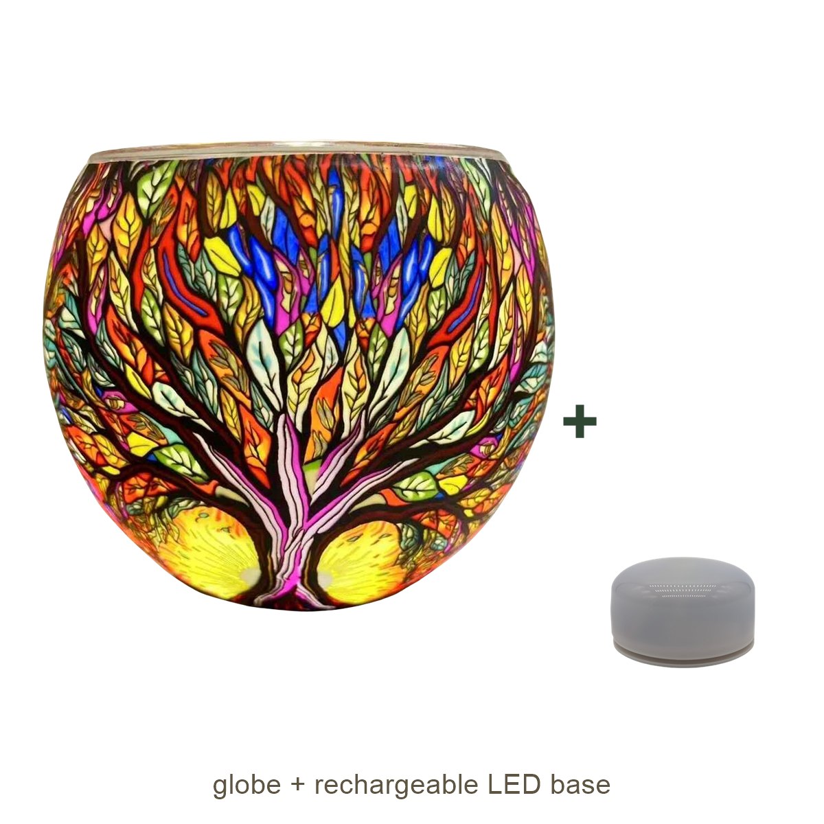 Bundle contents: light globe with rechargeable LED base