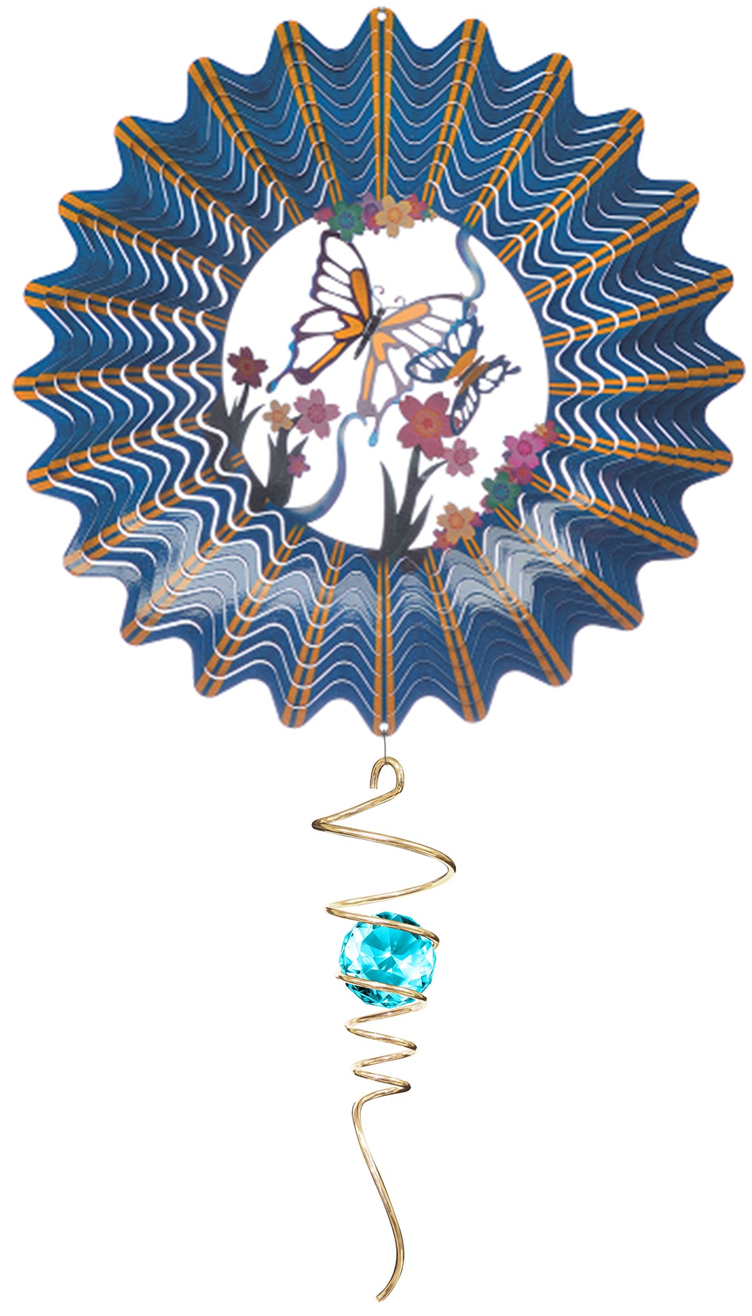 3D BLUE BUTTERFLY w/CRYSTAL TAIL